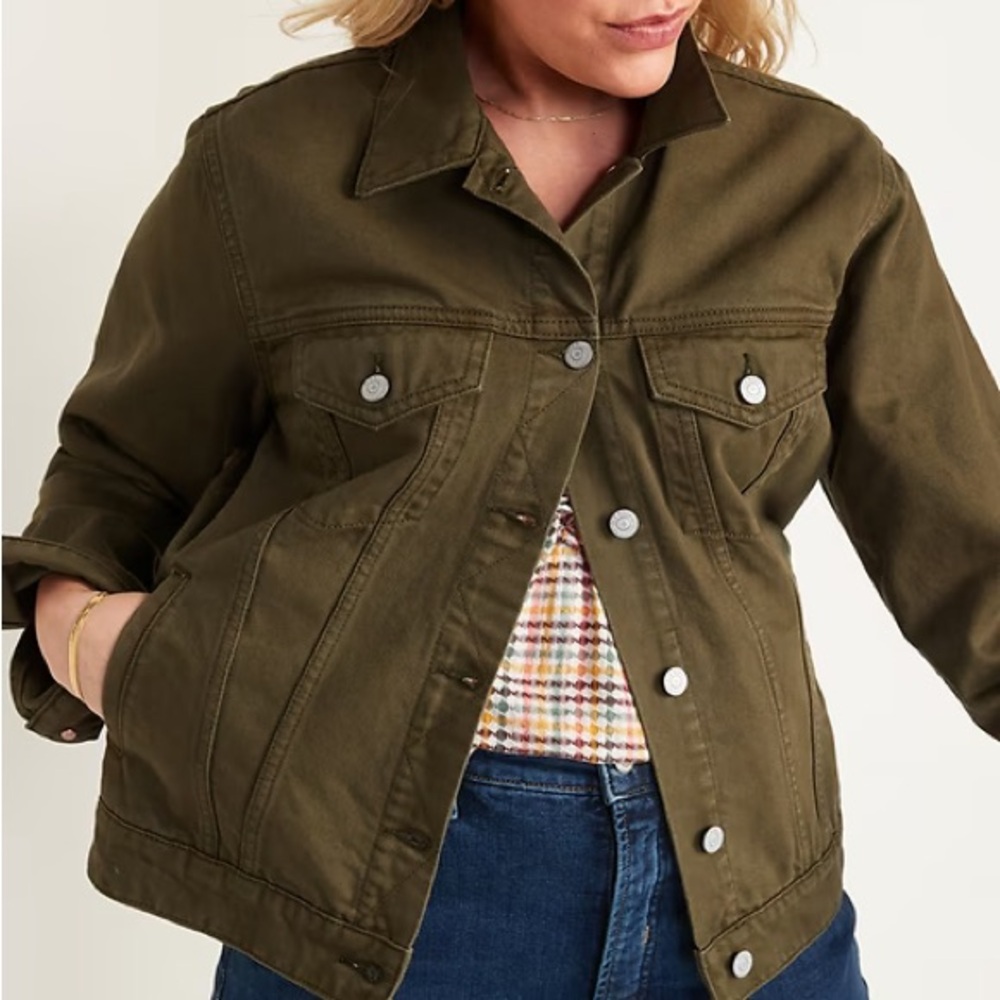 NWT Old Navy Olive Green Denim Jacket